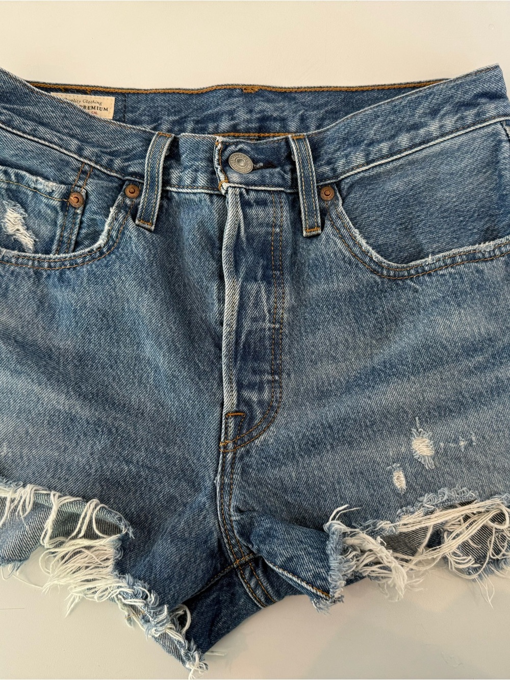 Levi's Blue 501 Button-Fly Denim Shorts